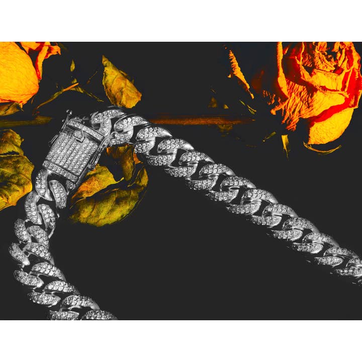 Weißgold Diamant kubanische Gliederkette für den Großhandel von Saint Midas