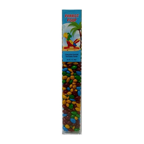 Sunflower Food Company - Wholesale Chocolate Covered Sweets - Parrot Poop, bright colored Sunny Seeds in 3 oz tubes