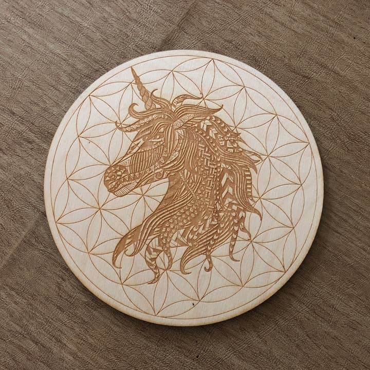 Grille de cristal de fleur de vie de licorne pour la vente par Zen and Meow