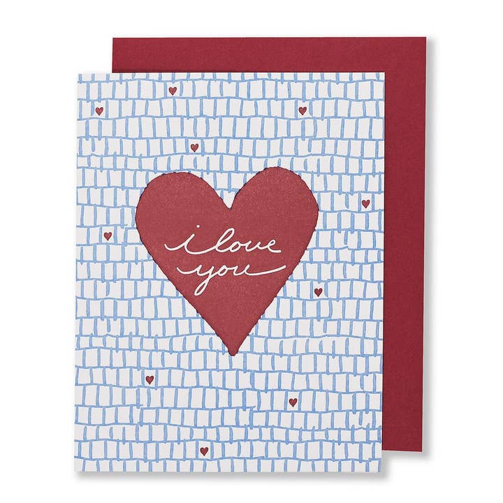 I Love You Heart Card for wholesale by folio press & paperie