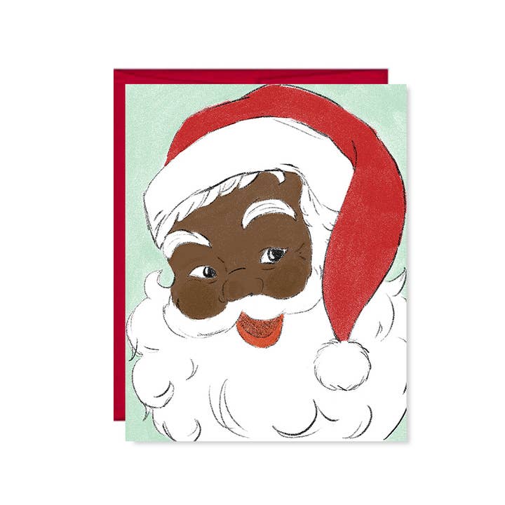 Christmas Card, Santa, Happy Holidays Seasonal Greeting Card for wholesale by Pen & Paint