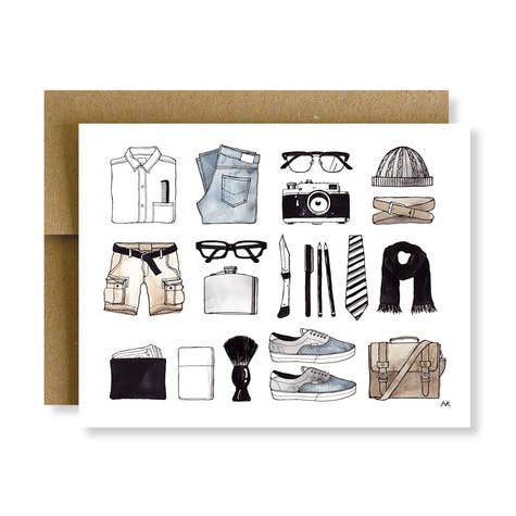 Men's Fashion Illustration Stylish Father Card for wholesale by akrDesignStudio