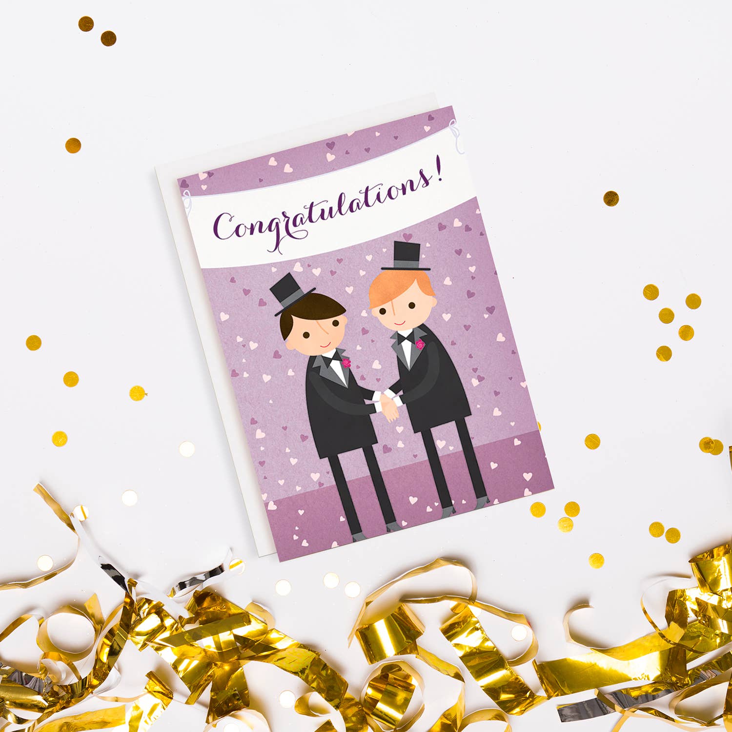 Rosy Designs - Wholesale Wedding Card - Confetti Grooms Gay Wedding Greeting Card2