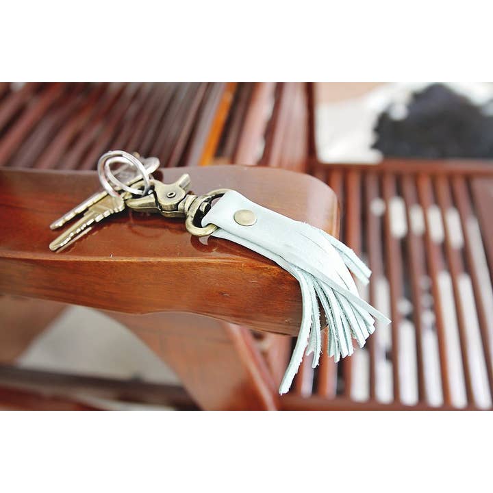 Leather Tassel Keychain for wholesale by Permanent Baggage