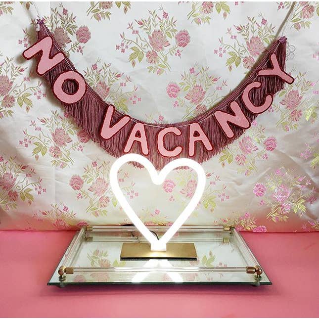 No Vacancy Fringe Banner new parent gifts, neon sign art for wholesale by FUN CULT