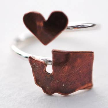 Washington Heart Place Ring for wholesale by LettersToSarah Metalsmithing