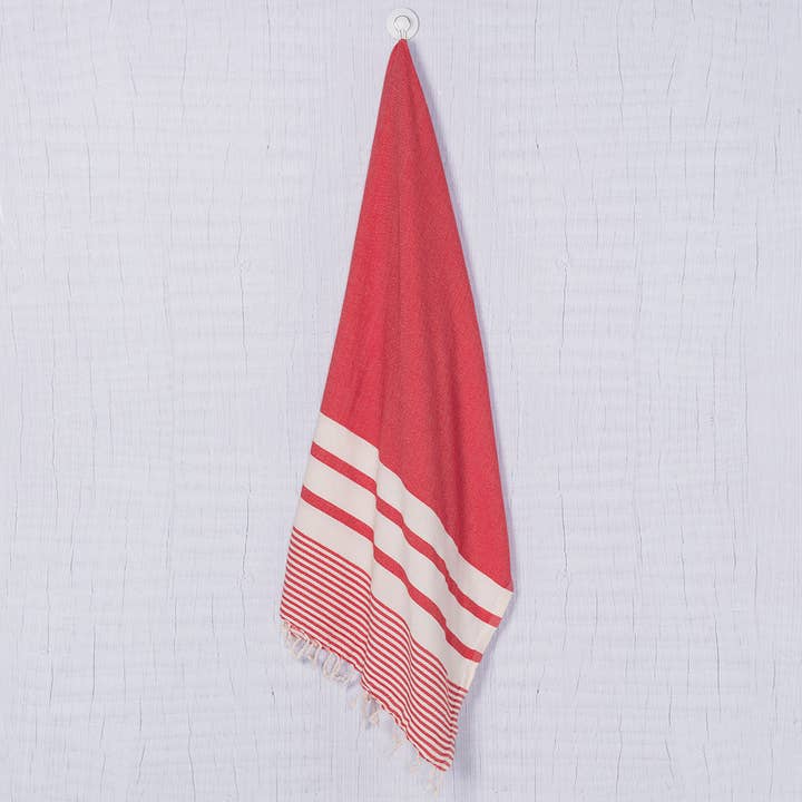 Toalla turca Peshtemal KREMBCOT - Rojo para venta al por mayor de Buldano