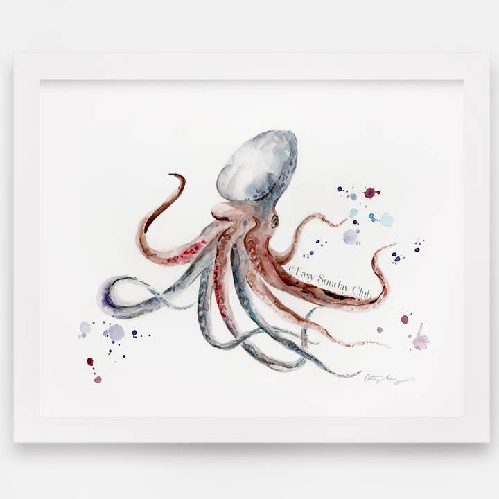 Easy Sunday Club - Wholesale Art Print - Octopus Watercolor Art Print1