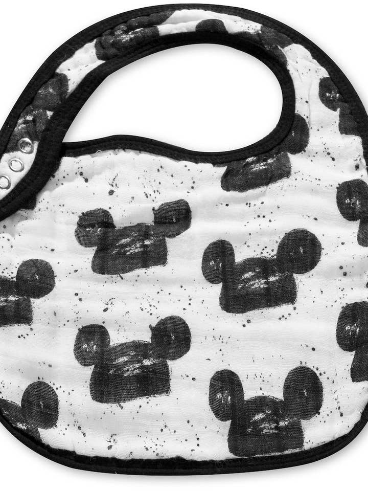 Organic Cotton Muslin Bib - Modern Mouse for wholesale by Modern Burlap