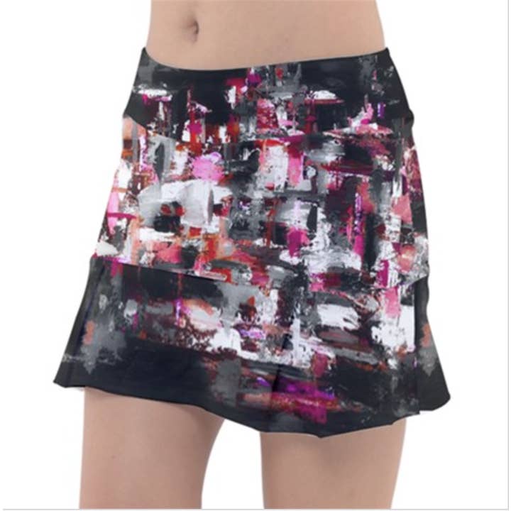 Falda de tenis negra y rosa para venta al por mayor de EmBellish Active