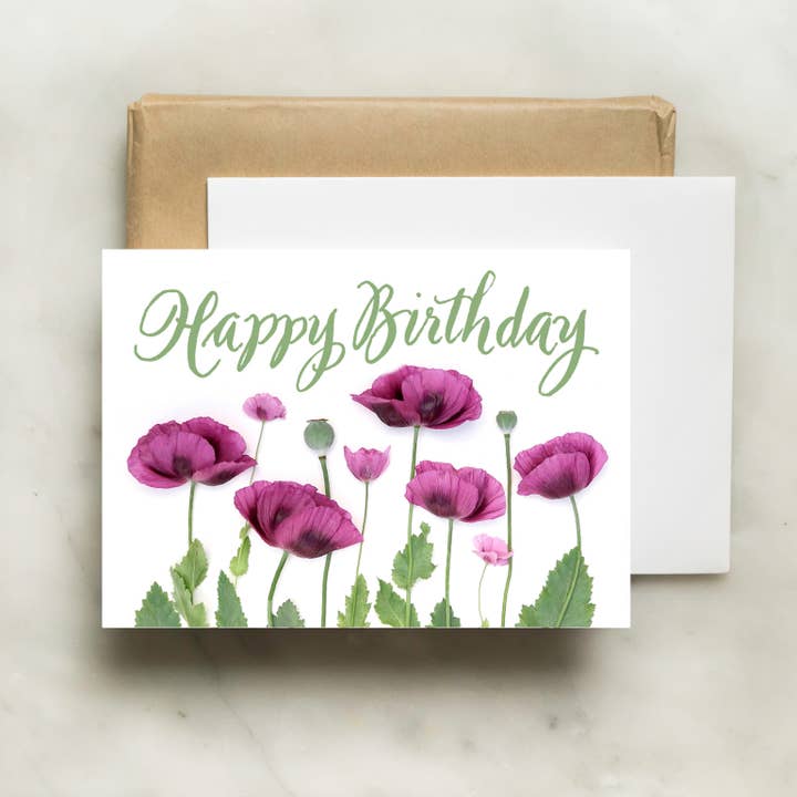 Bottle Branch - Wholesale Birthday Card - Birthday card - Poppies