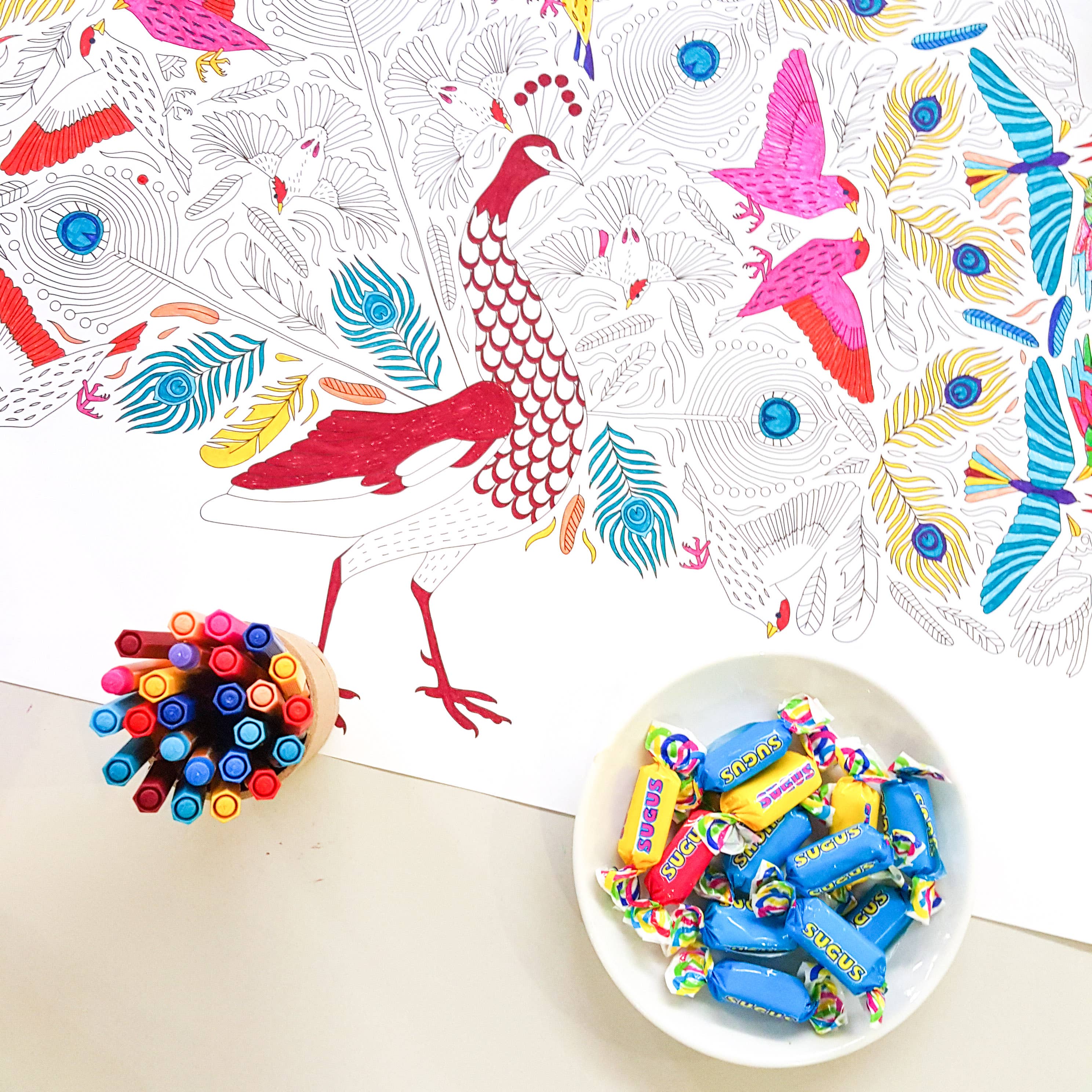 Anna Grunduls Design - Wholesale Coloring & Activity Book - Adult - Peacock Coloring Poster3