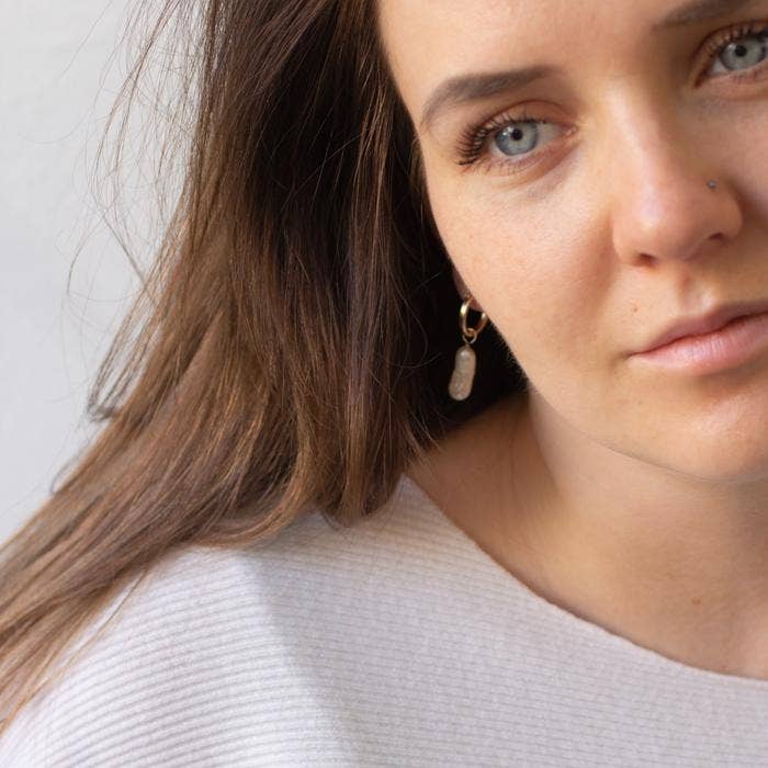 Christine Elizabeth Jewelry - Wholesale Dangle Earrings - Mini Biwa Hoop Earrings0