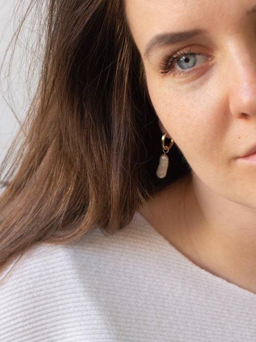 Mini Biwa Hoop Earrings for wholesale by Christine Elizabeth Jewelry