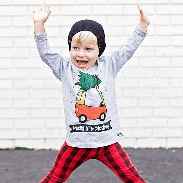 Merry Little Christmas Kid's Long Sleeve Shirt for wholesale by spillthebeansetc