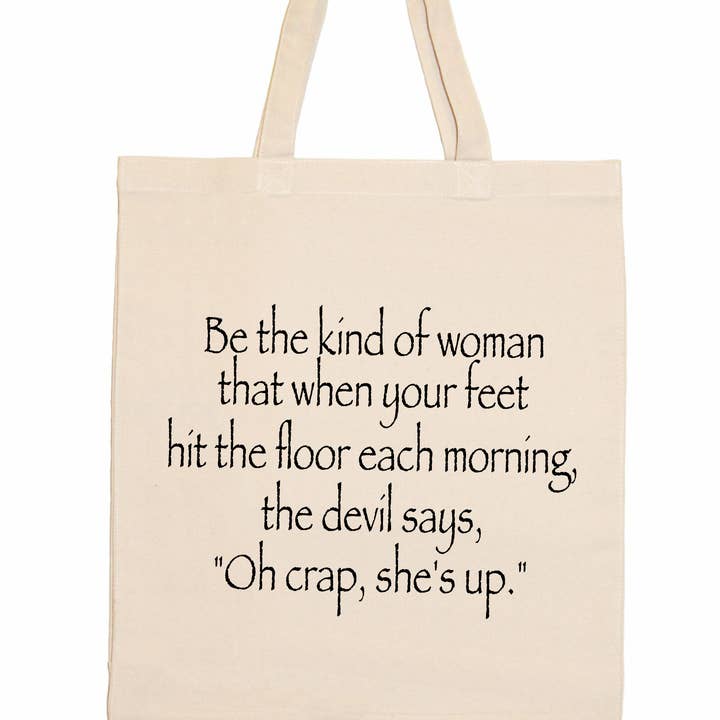 Oh Crap She's Up Tote Bag for wholesale by Quippy Brand