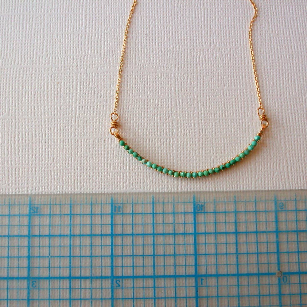 Linda Trent Jewelry - Wholesale Pendant/Charm Necklace - Wrapped Tiny Turquoise Bar Necklace1