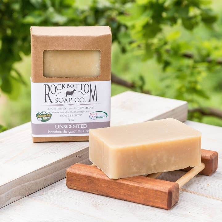 Savon au lait de chèvre non parfumé pour la vente par Rock Bottom Soap