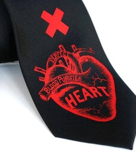 Cyberoptix Tie Lab - Vente Cravate – homme - Cravate coeur anatomique. Cravate de crise cardiaque1