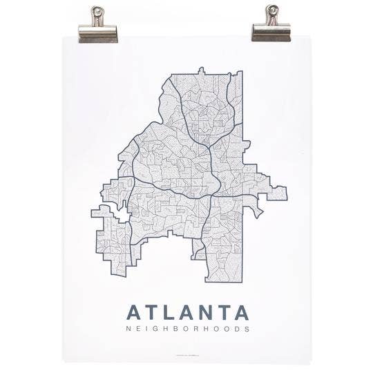 Native Maps - Wholesale Poster - Atlanta, GA Neighborhood City Map Poster2