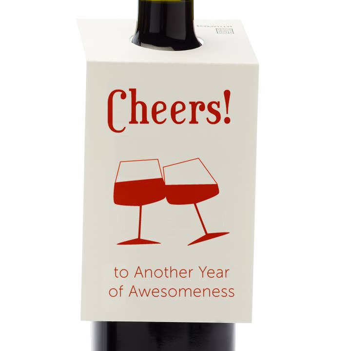 Ilee Papergoods – wholesale Gift tag – Cheers! to another year, hang tag1