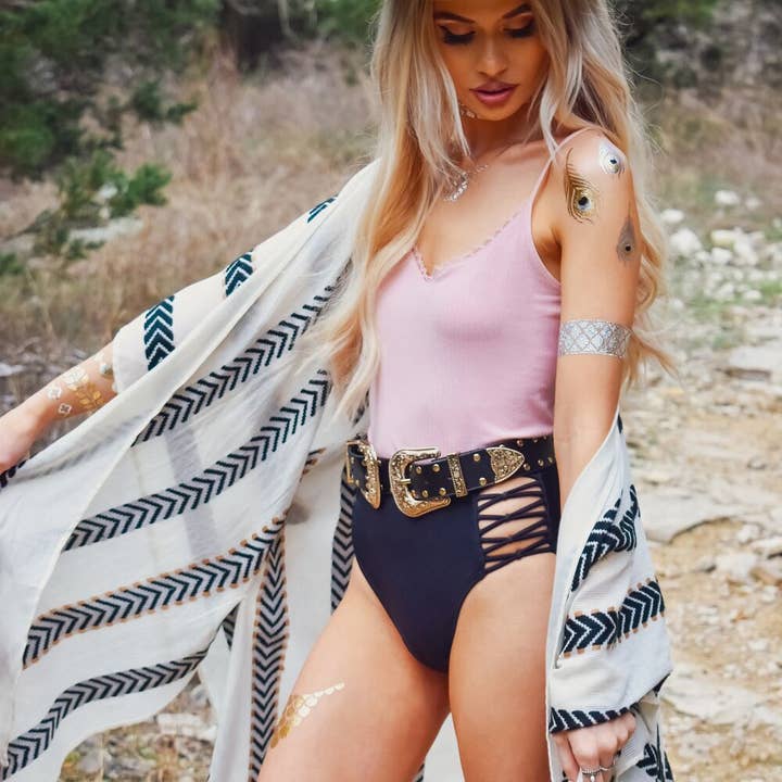 Flash Tattoos - Wholesale Temporary Tattoo - Sofia Temporary Tattoo | Boho metallic tattoo sticker4