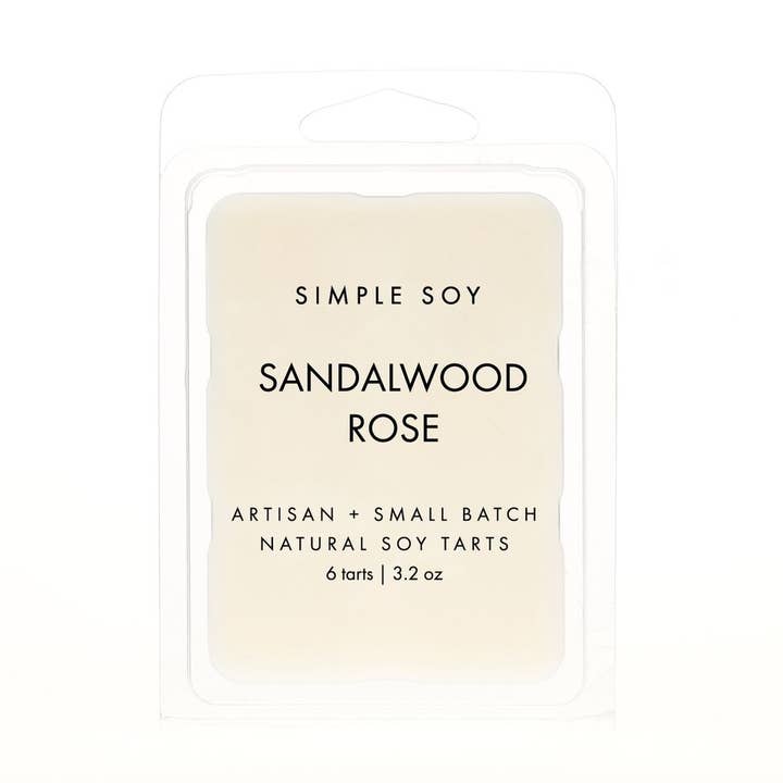 Sojawas smelt sandelhout roos voor wholesale door Simple Soy Candle Co