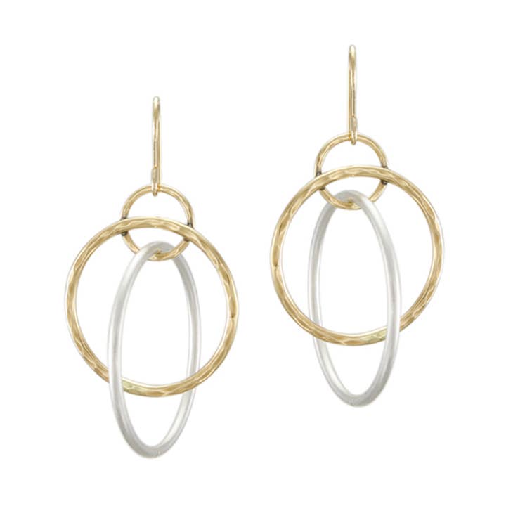 In elkaar grijpende ring oorbellen voor wholesale door Marjorie Baer