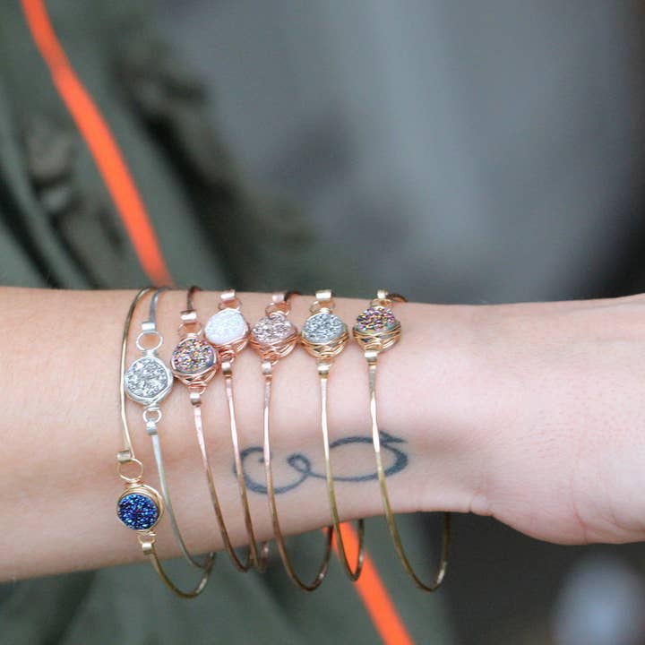 Saressa Designs - Wholesale Bangle Bracelet - Druzy Stacking Bracelets1