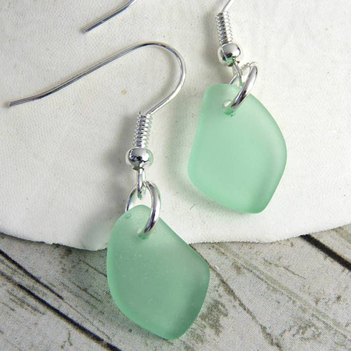 Snazzy and Co - Wholesale Dangle Earrings - Beach Glass Shard Dangle Earrings2