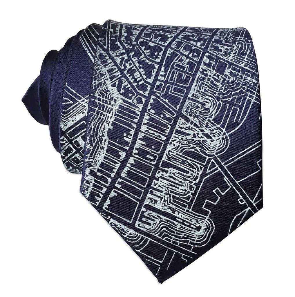 Cyberoptix Tie Lab - Wholesale Necktie - Men's - Boston Map Necktie, 1814 Vintage Map Print Tie0