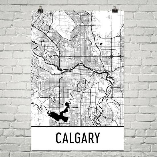 Modern Map Art - Wholesale Poster - Calgary AB Street Map Poster 8" x 10"0