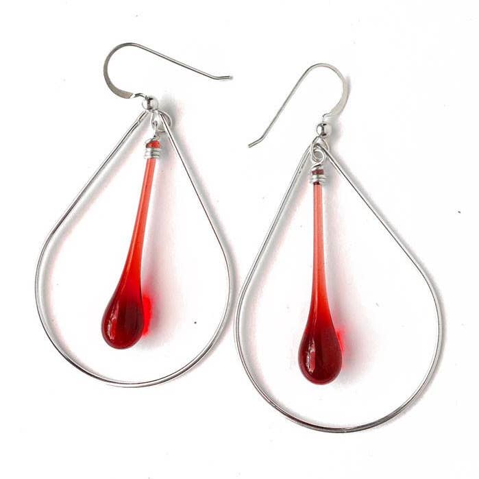 Sundrop Jewelry - Wholesale Dangle Earrings - Laceleaf Glass and Silver Earrings9