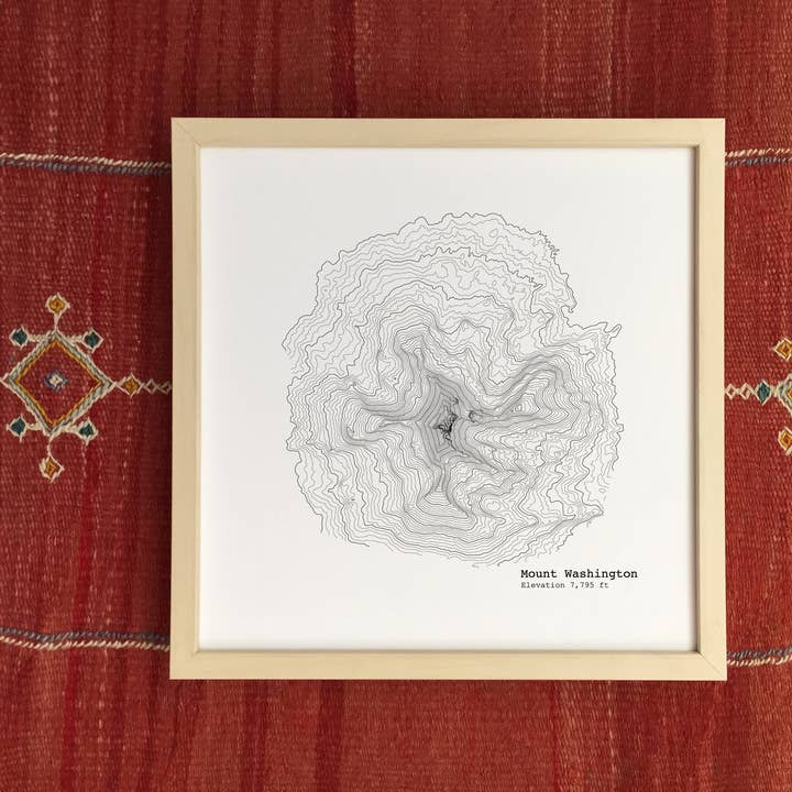 12'' x 12'' Mount Washington Oregon Topographic Map Art Print for wholesale by Tim Plus April