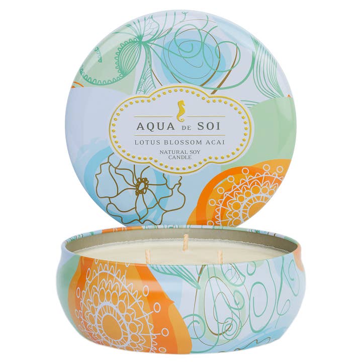 Lotus Blossom Acai Three Wick Soy Candle for wholesale by The SOi Company
