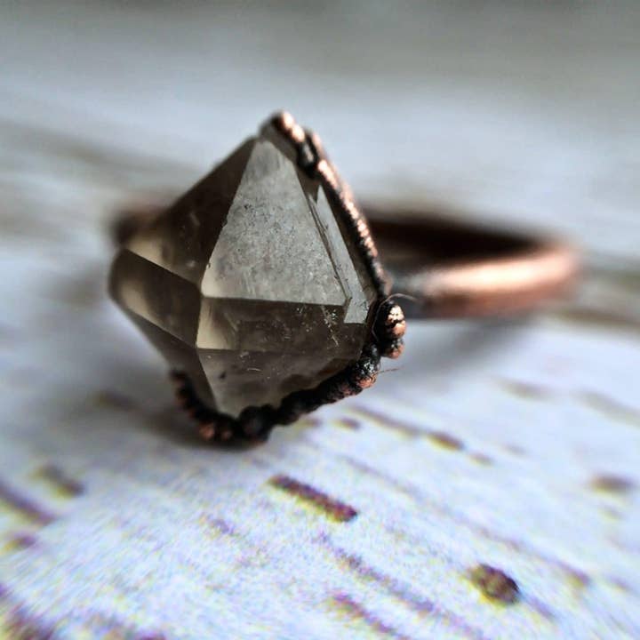 Electroformed Copper Crystal Ring for wholesale by HAWKHOUSE