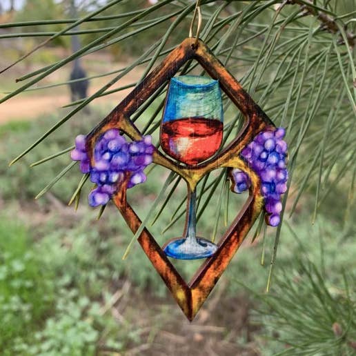 Heart in Wine Ornament for wholesale by Green Tree Jewelry