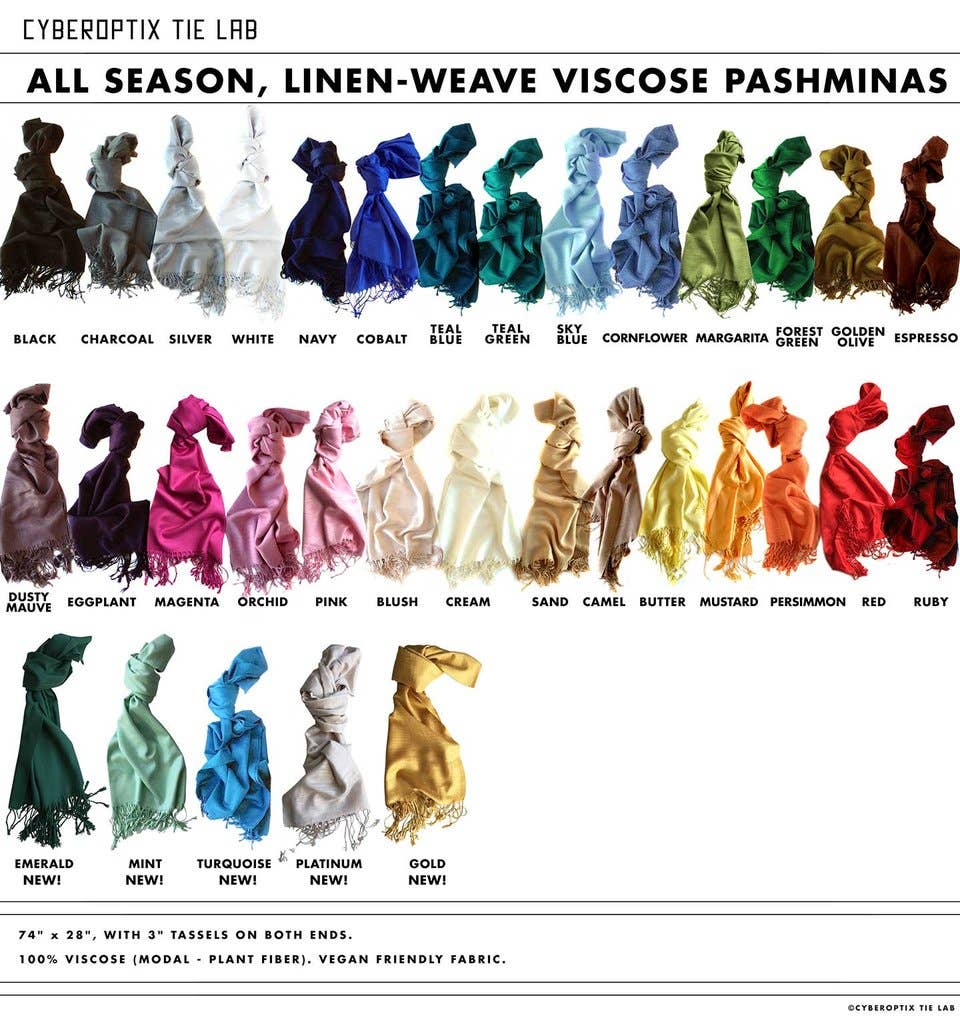 Cyberoptix Tie Lab - Wholesale Scarf - Unisex - Dewey Decimal Literary Linen Weave Pashmina Scarf1