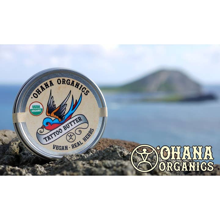 'Ohana Organics - Wholesale Tattoo Ointment/Care - Organic Tattoo Butter- Unscented, 2 Sizes (Cases of 6)2