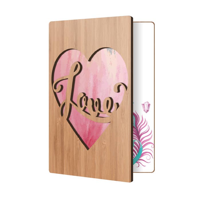 Cartões de Dia dos Namorados de Bambu Artesanais | Groovy Heart por atacado de Heartspace Cards