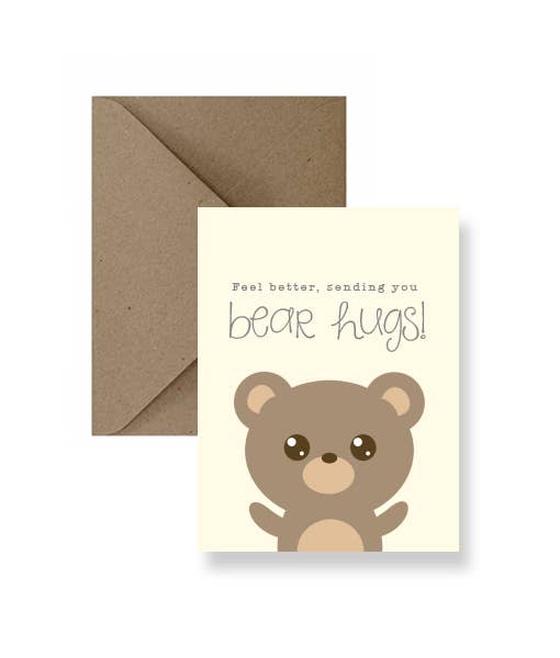 IMPAPER - Wholesale Get Well Card - Feel Better, Sending You Bear Hugs Greeting Card0