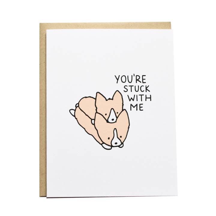 You're Stuck With Me Love Card for wholesale by Tiffbits