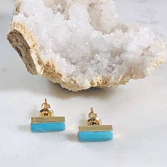 Turquoise Bar Studs for wholesale by Sarah Belle