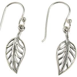 Boucle d'oreille feuille d'argent pour la vente par Indigo Sterling Silver