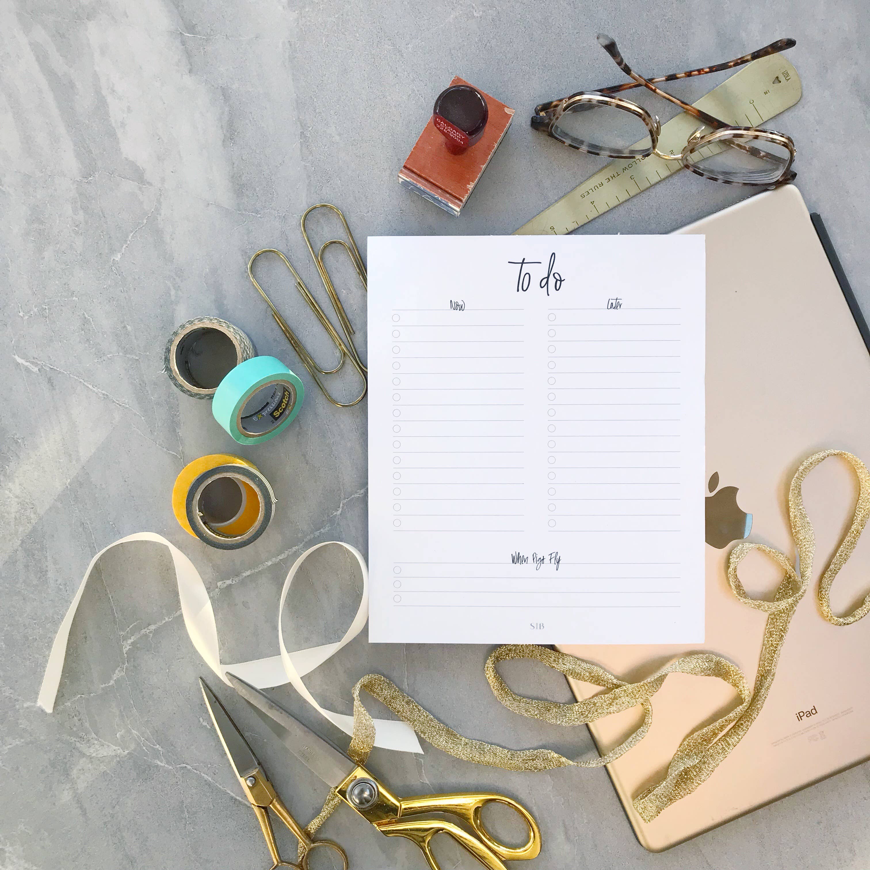 Stevie + Bean Paperie - Wholesale Notepad - To Do Now, Later, When Pigs Fly / Notepad1