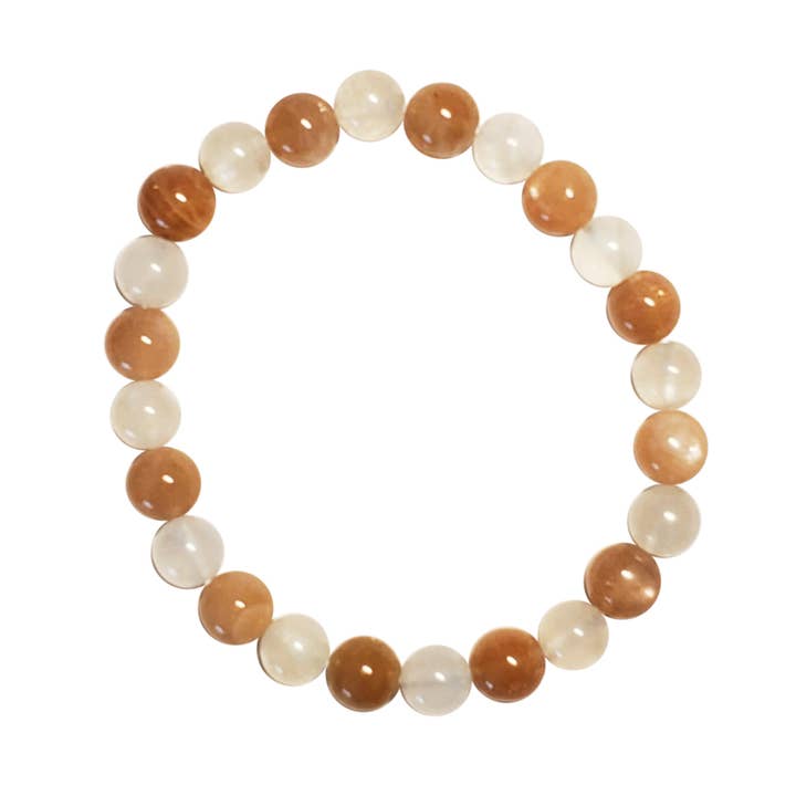 Pink and White Moonstone Bracelet for wholesale by Kuratif