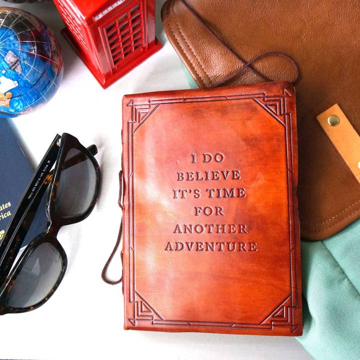 Soothi | Containers Of Creativity - Wholesale Journal/Diary - Another Adventure Quote Leather Journal - 5x7 Brown4