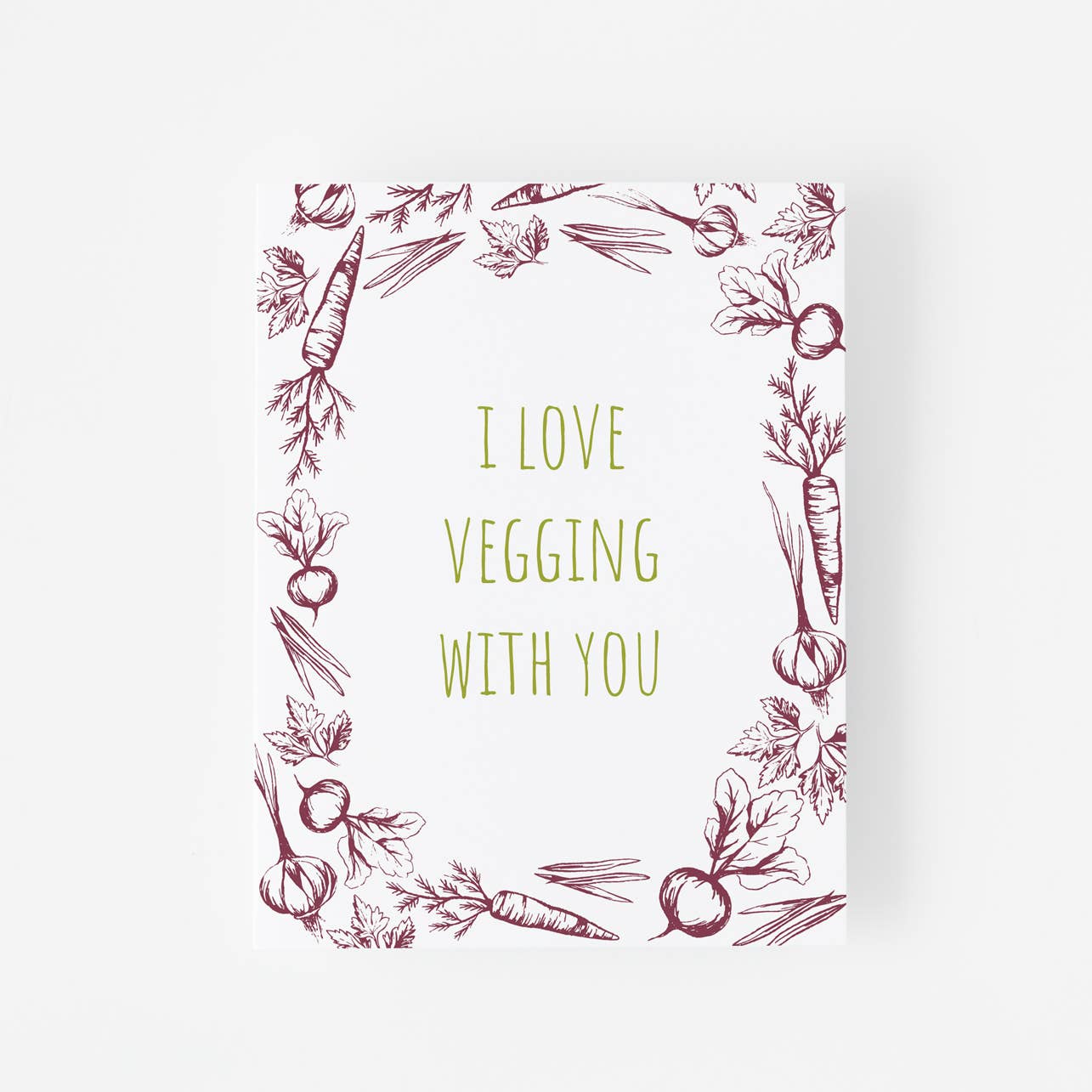 Fresh Cut Prints LLC - Vendita all'ingrosso Biglietti per San Valentino - Biglietto di auguri vegano divertente e divertente per San Valentino2