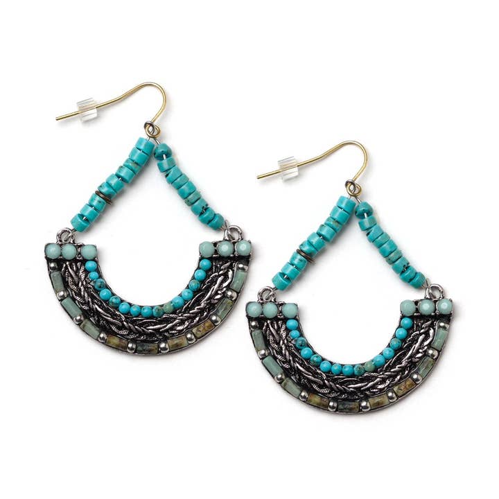 Turquoise Hoop Earrings for wholesale by Elements Jill Schwartz