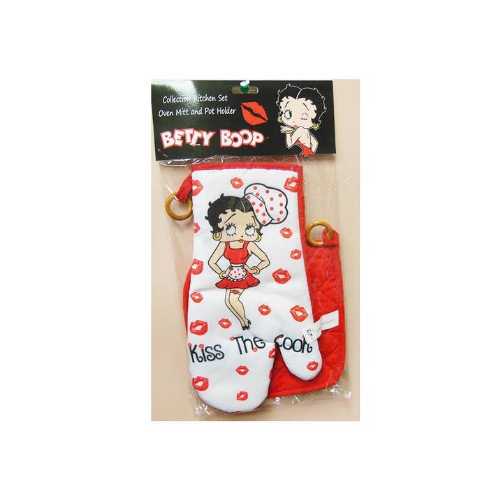 MID-SOUTH PRODUCTS - Vente Gants de cuisine/maniques - Ensemble de gants de cuisine Betty Boop avec manique - Kiss the Cook1